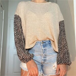 Mi Ami Leopard Cheetah Long Sleeved Top